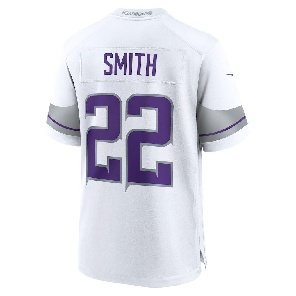 M.Vikings #22 Harrison Smith White Alternate Game Jersey football jersey product view 1