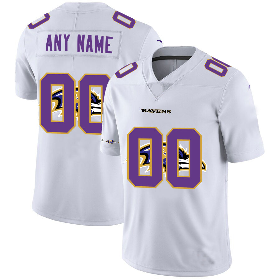 Custom1 Baltimore Ravens White Team Big Logo Vapor Untouchable Limited Jersey1 Stitched American Football Jerseys football jersey product view 1