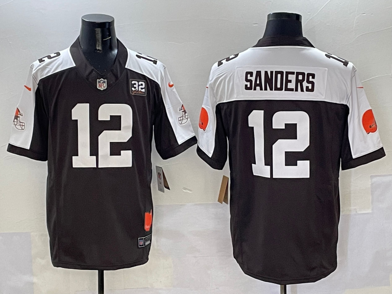 Men's Cleveland Browns Shedeur Sanders #12 Brown Game Jersey football jersey product view 1