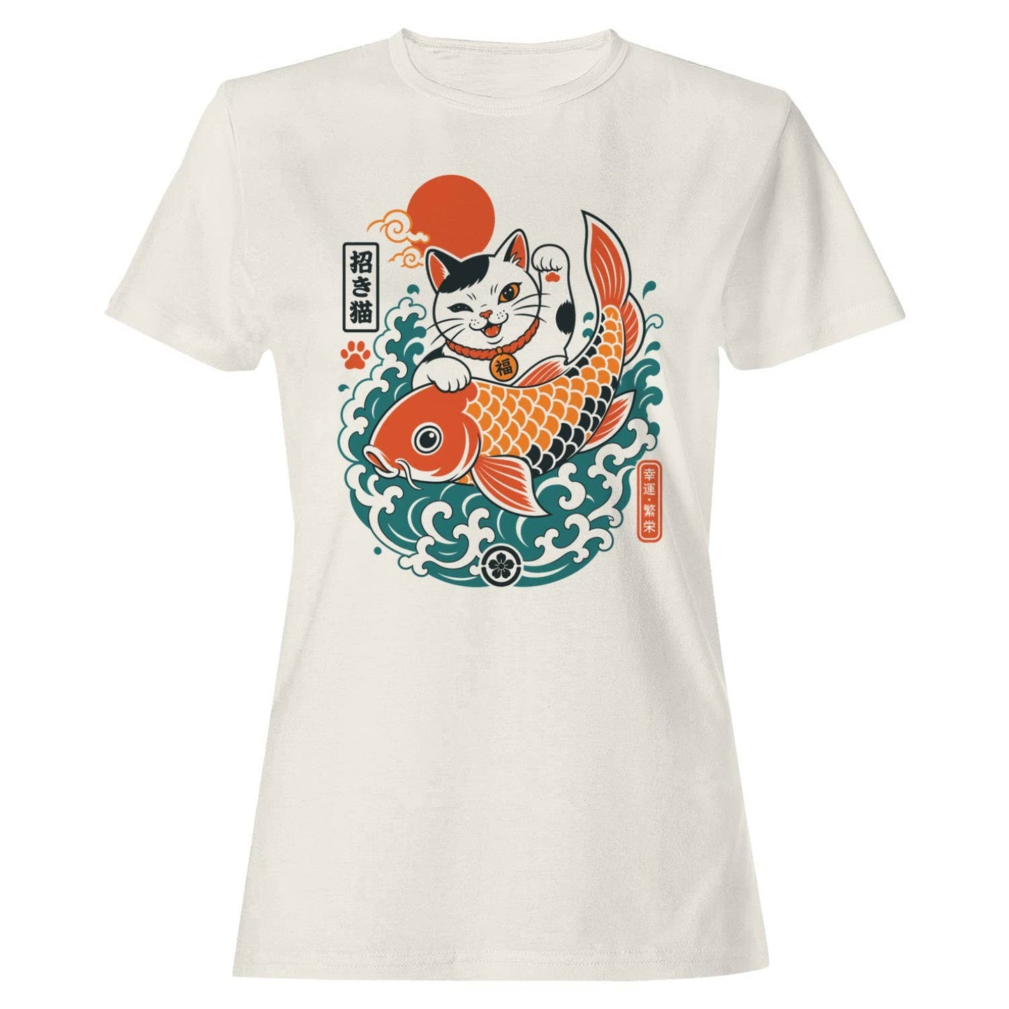 Lucky Black Maneki Neko Koi Fish Women's T-Shirt Unisex T-shirt, Sweatshirt, Hoodie, Long Sleeve Tee - T-Shirt, Sweatshirt, Hoodie