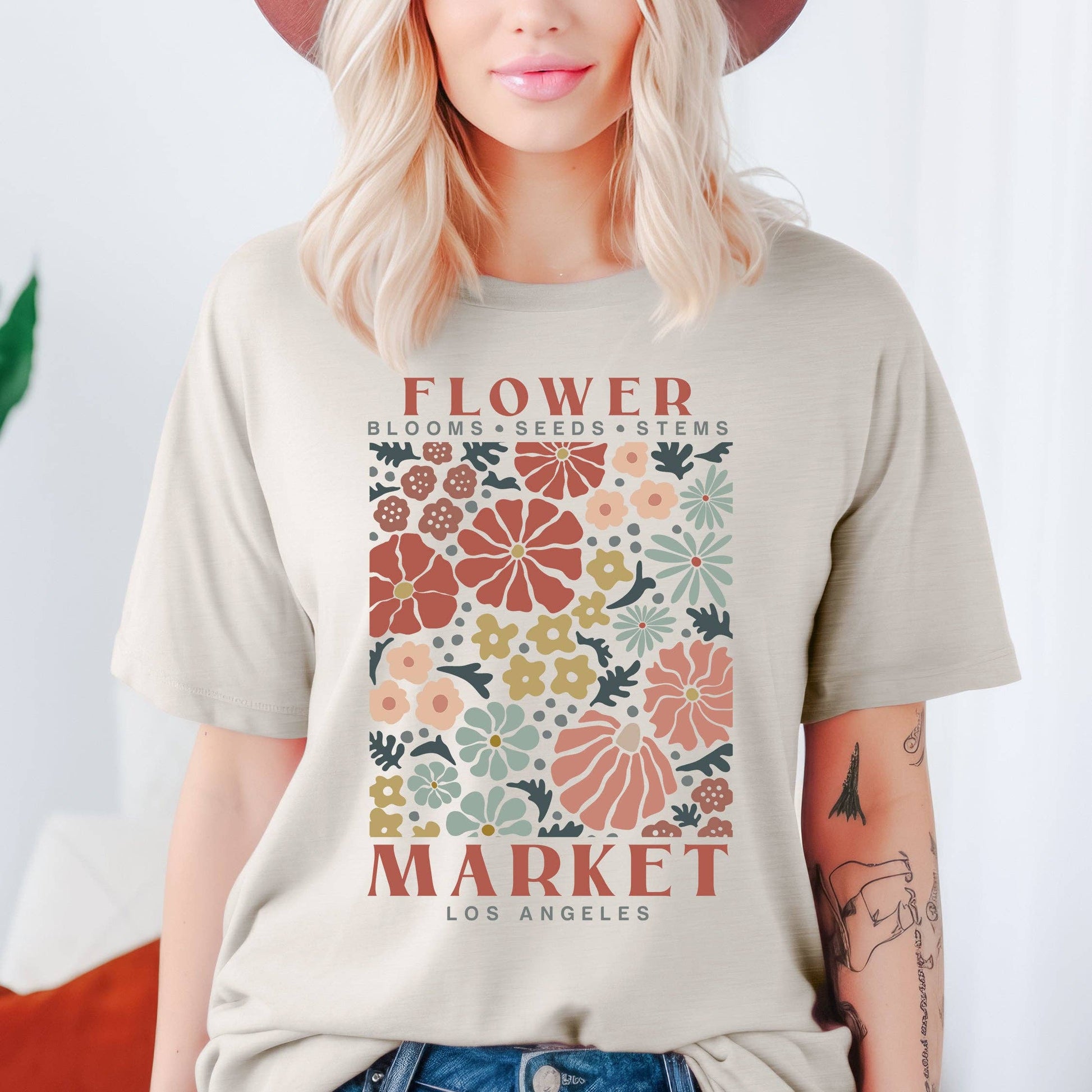 Custom Flower Market Tee | XS-2XL Unisex T-shirt, Sweatshirt, Hoodie, Long Sleeve Tee - T-Shirt, Sweatshirt, Hoodie