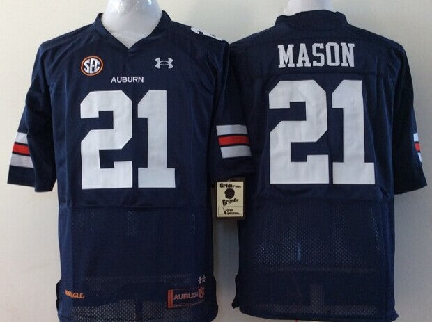 Men's Auburn Tigers Tre Mason Navy Player Game Jersey sports jersey product view 1