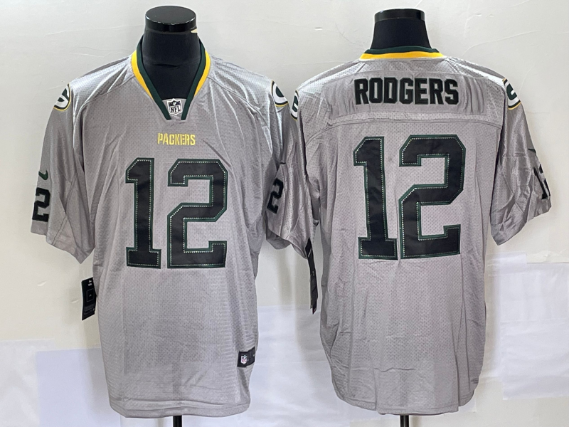Men's Green Bay Packers Aaron Rodgers #12 Gray Player Jersey1 football jersey product view 1