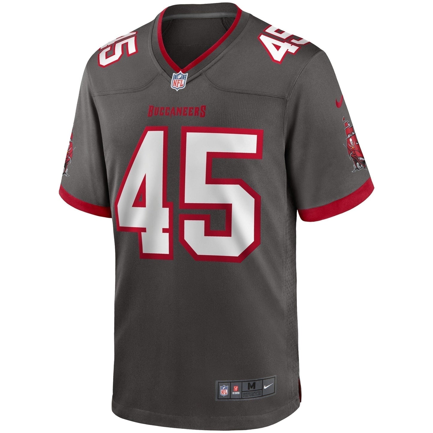 Devin White Tampa Bay Buccaneers Game Jersey - Pewter football jersey product view 2