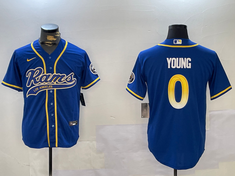 Men's Los Angeles Rams Byron Young Royal Game Jersey football jersey product view 1