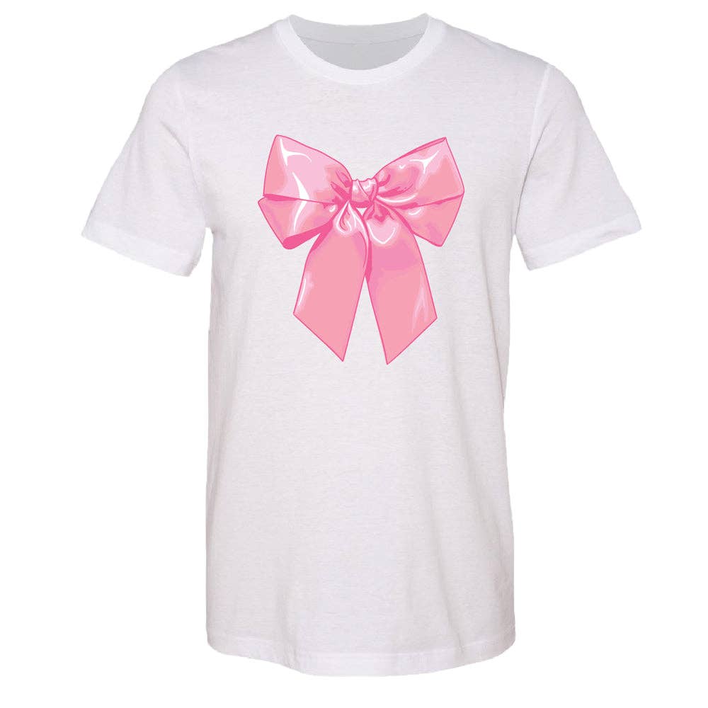 138 Big Pink Bow White Unisex T-shirt, Sweatshirt, Hoodie, Long Sleeve Tee - T-Shirt, Sweatshirt, Hoodie