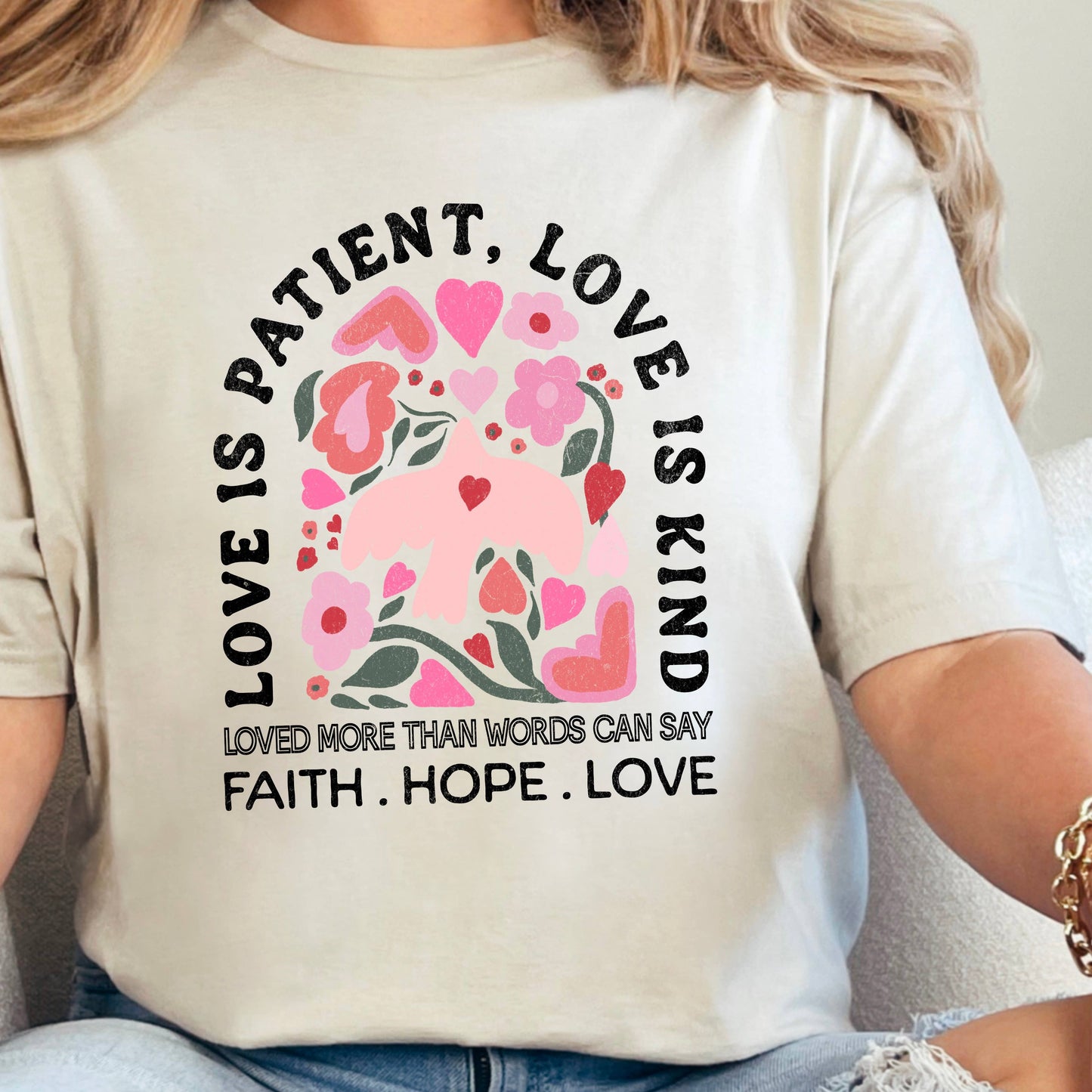 Love Is Patient ValentineS Day Graphic T-Shirt | Gildan Unisex T-shirt, Sweatshirt, Hoodie, Long Sleeve Tee - T-Shirt, Sweatshirt, Hoodie