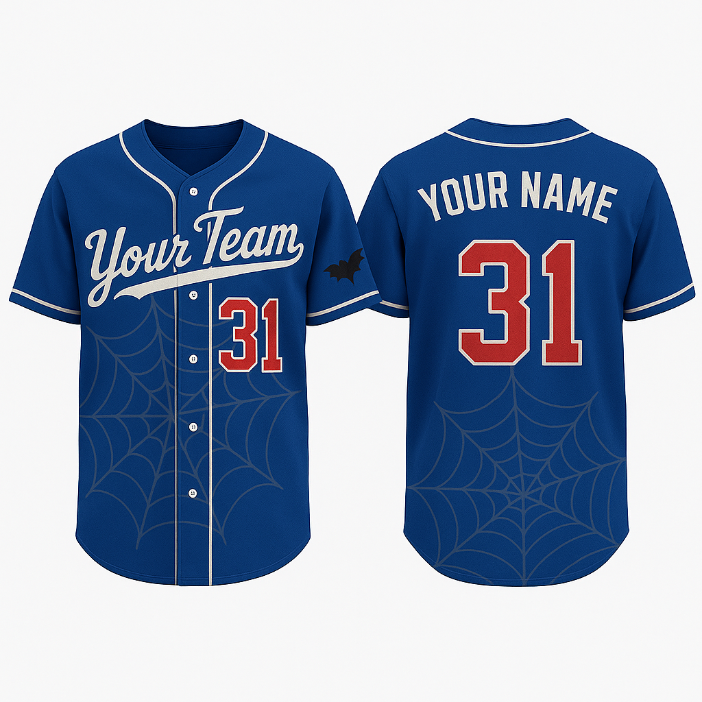 Blue & Red Fan Baseball Jersey Custom Name & Number Unisex T-shirt, Sweatshirt, Hoodie, Long Sleeve Tee - T-Shirt, Sweatshirt, Hoodie
