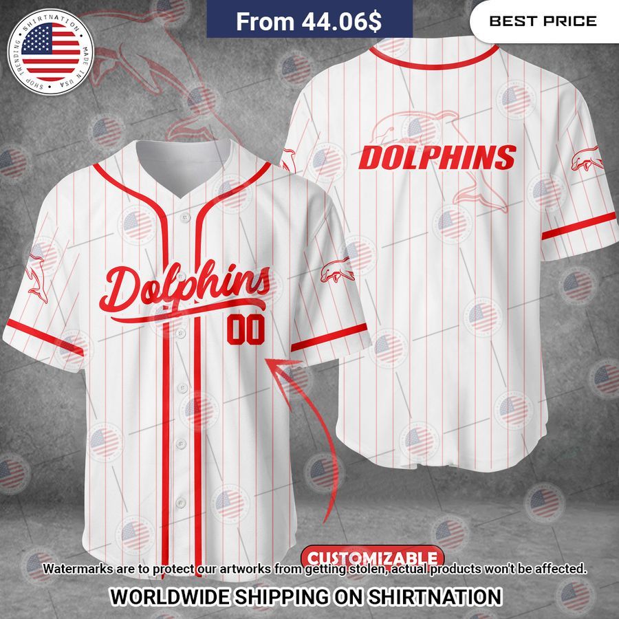 Dolphins Custom Baseball Jersey Unisex T-shirt, Sweatshirt, Hoodie, Long Sleeve Tee - T-Shirt, Sweatshirt, Hoodie