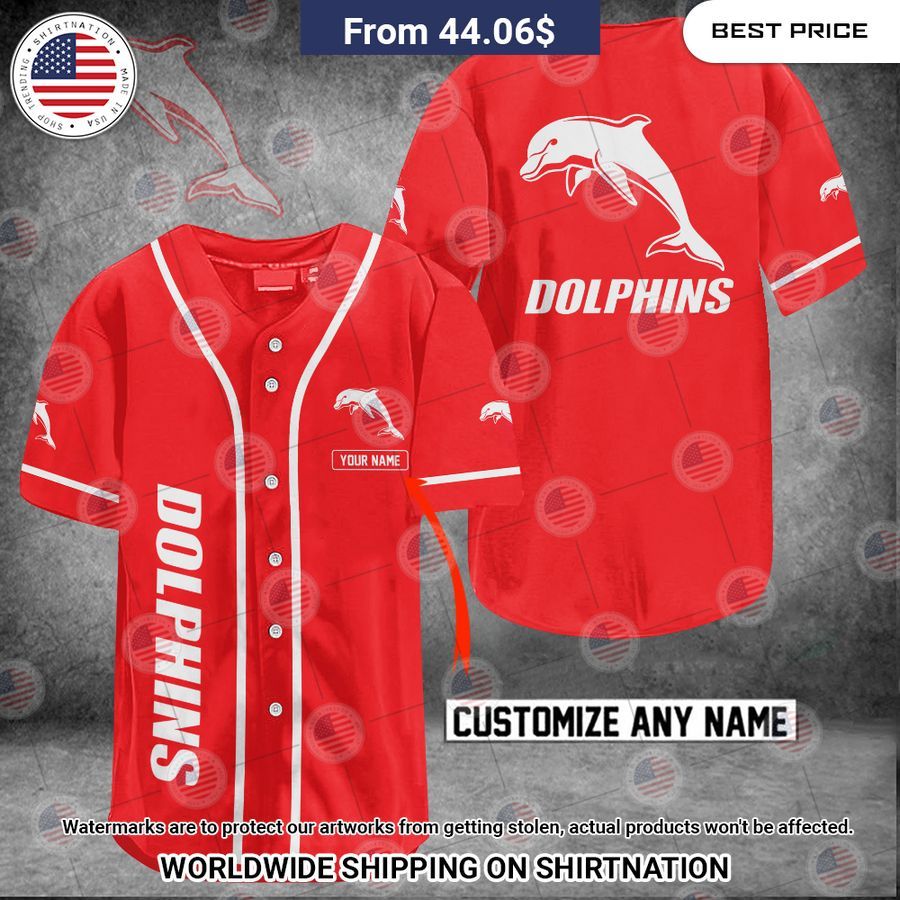 Dolphins Custom Name Baseball Jersey Unisex T-shirt, Sweatshirt, Hoodie, Long Sleeve Tee - T-Shirt, Sweatshirt, Hoodie