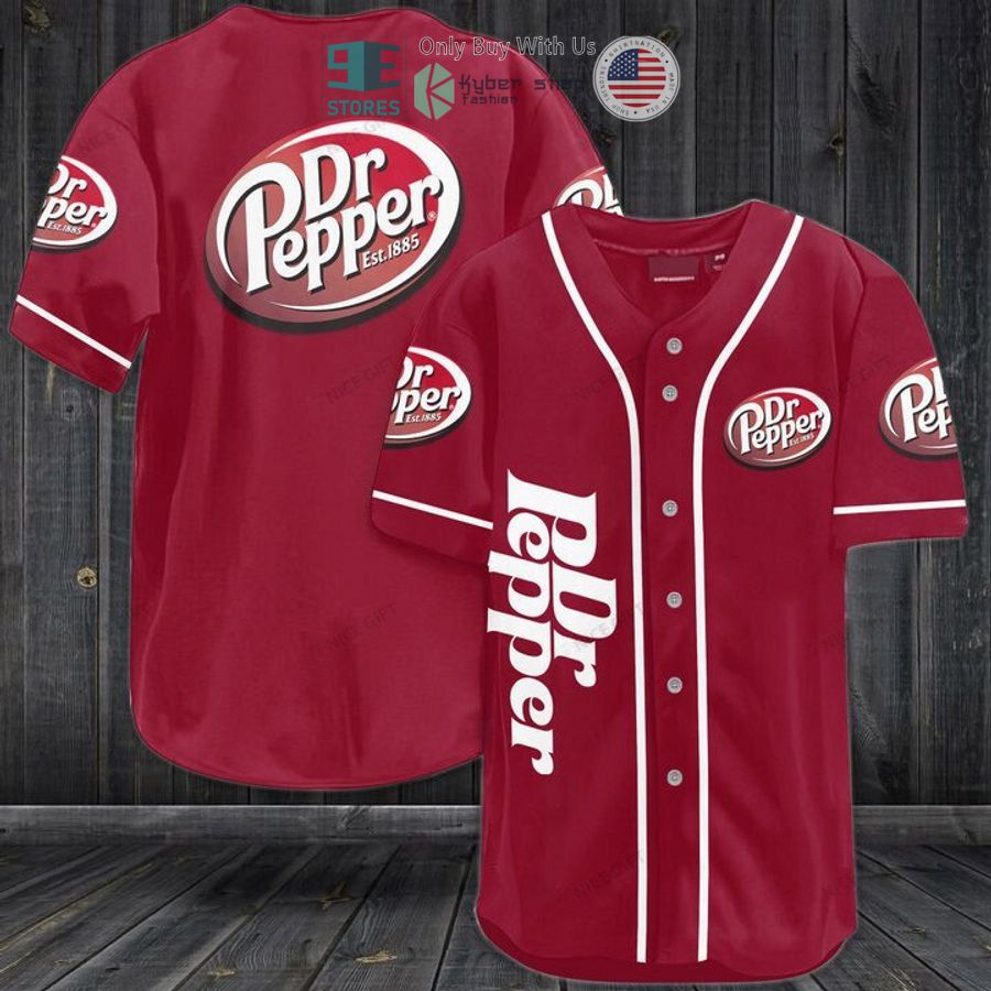 BEST Dr Pepper logo red Baseball Jersey Unisex T-shirt, Sweatshirt, Hoodie, Long Sleeve Tee - T-Shirt, Sweatshirt, Hoodie