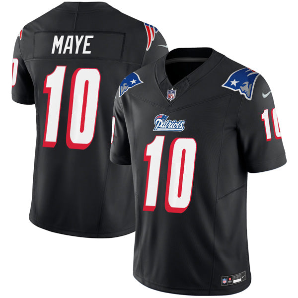Drake Maye New England Patriots 1996 Throwback Stitched Jersey Black football jersey product view 1