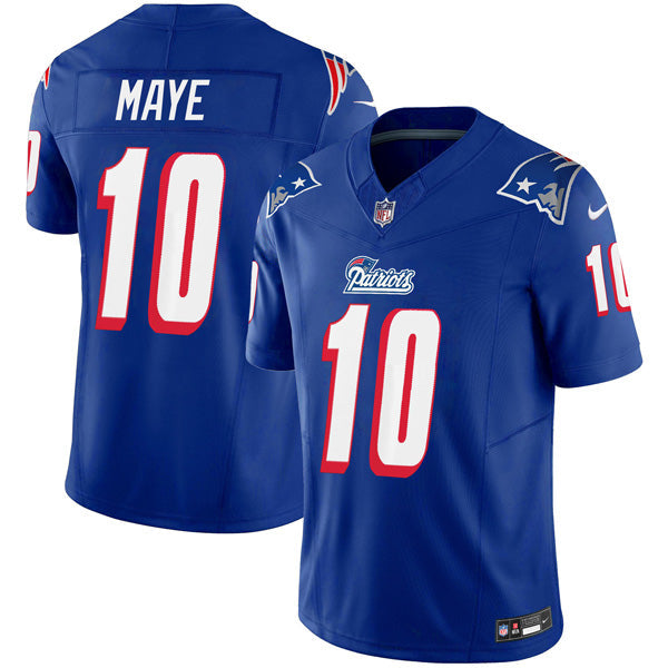 Drake Maye New England Patriots 1996 Throwback Stitched Jersey Royal football jersey product view 1