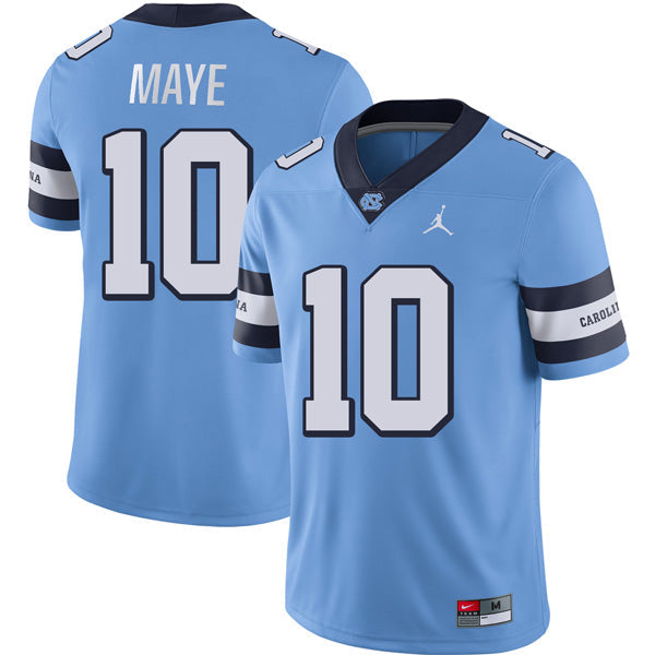 Drake Maye UNC College Football Alternate Game Jersey Carolina Blue football jersey product view 1