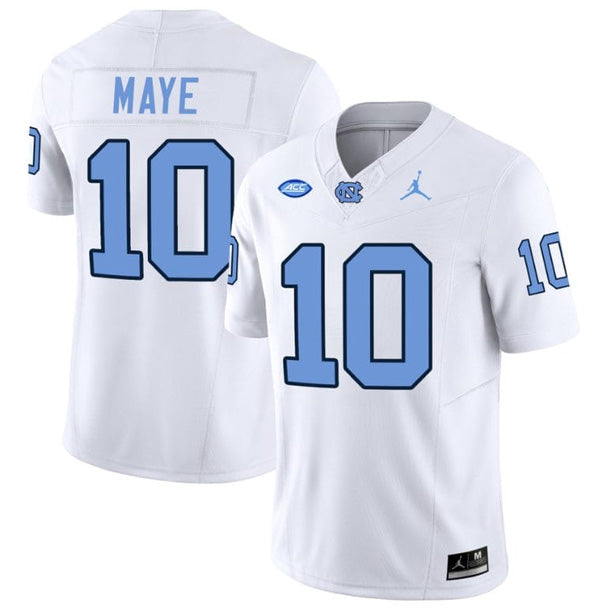 Drake Maye UNC College Football Game Jersey White football jersey product view 1