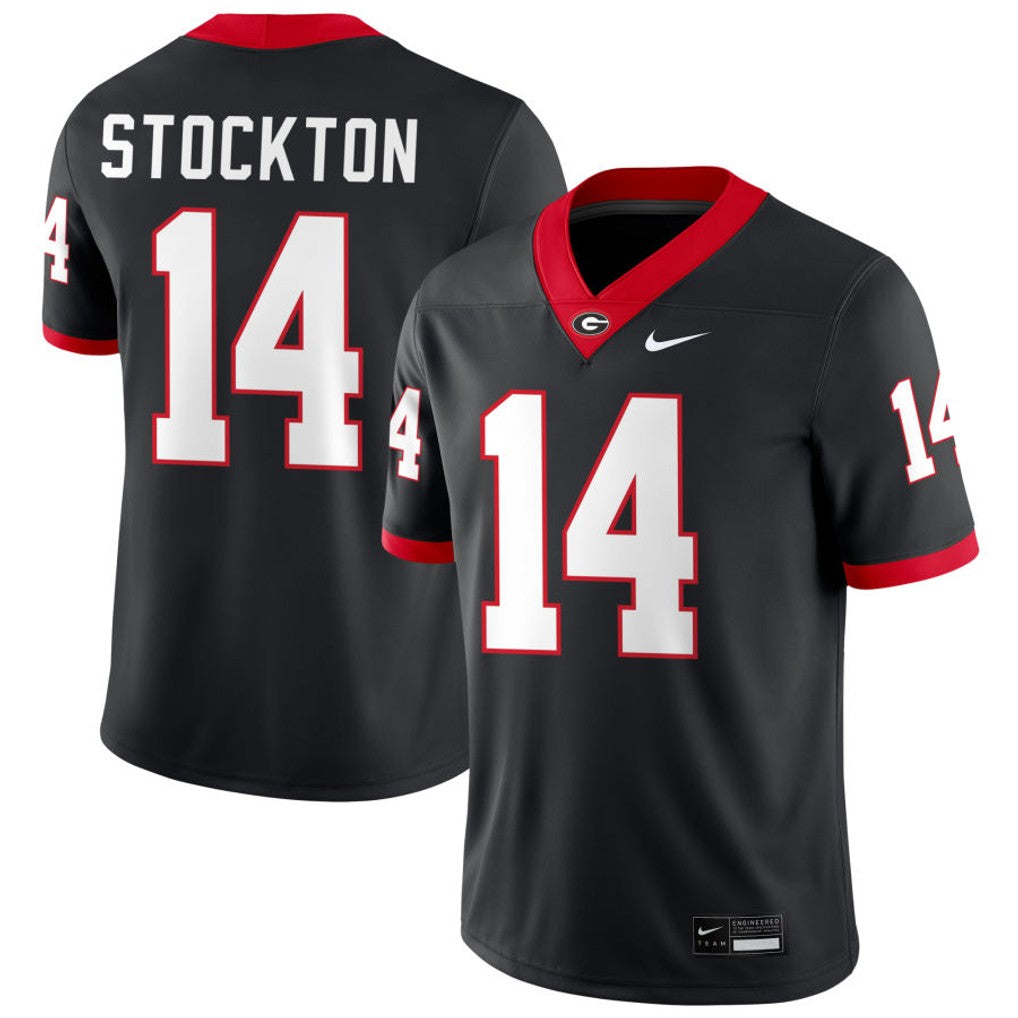 Gunner Stockton Georgia Bulldogs Jersey - Black sports jersey product view 1