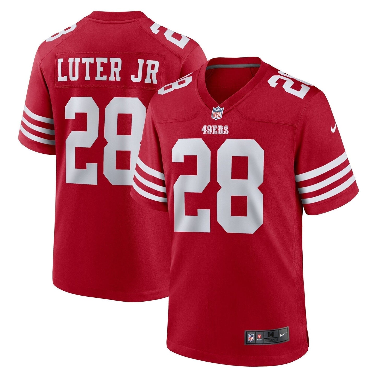 Darrell Luter Jr. San Francisco 49ers Game Jersey - Scarlet football jersey product view 1