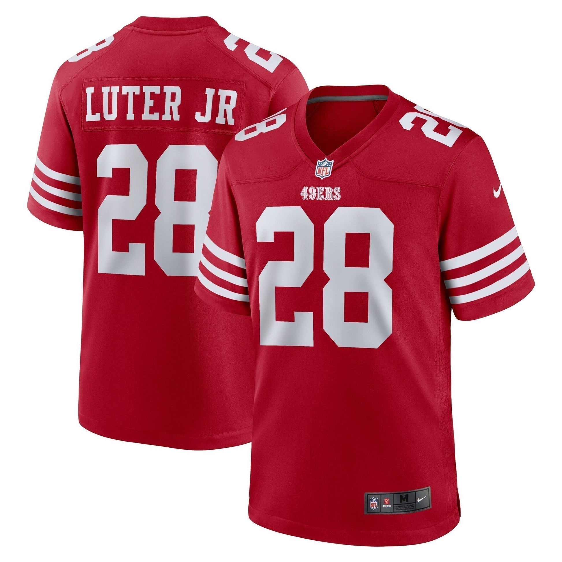 Darrell Luter Jr. San Francisco 49ers Game Jersey - Scarlet football jersey product view 1