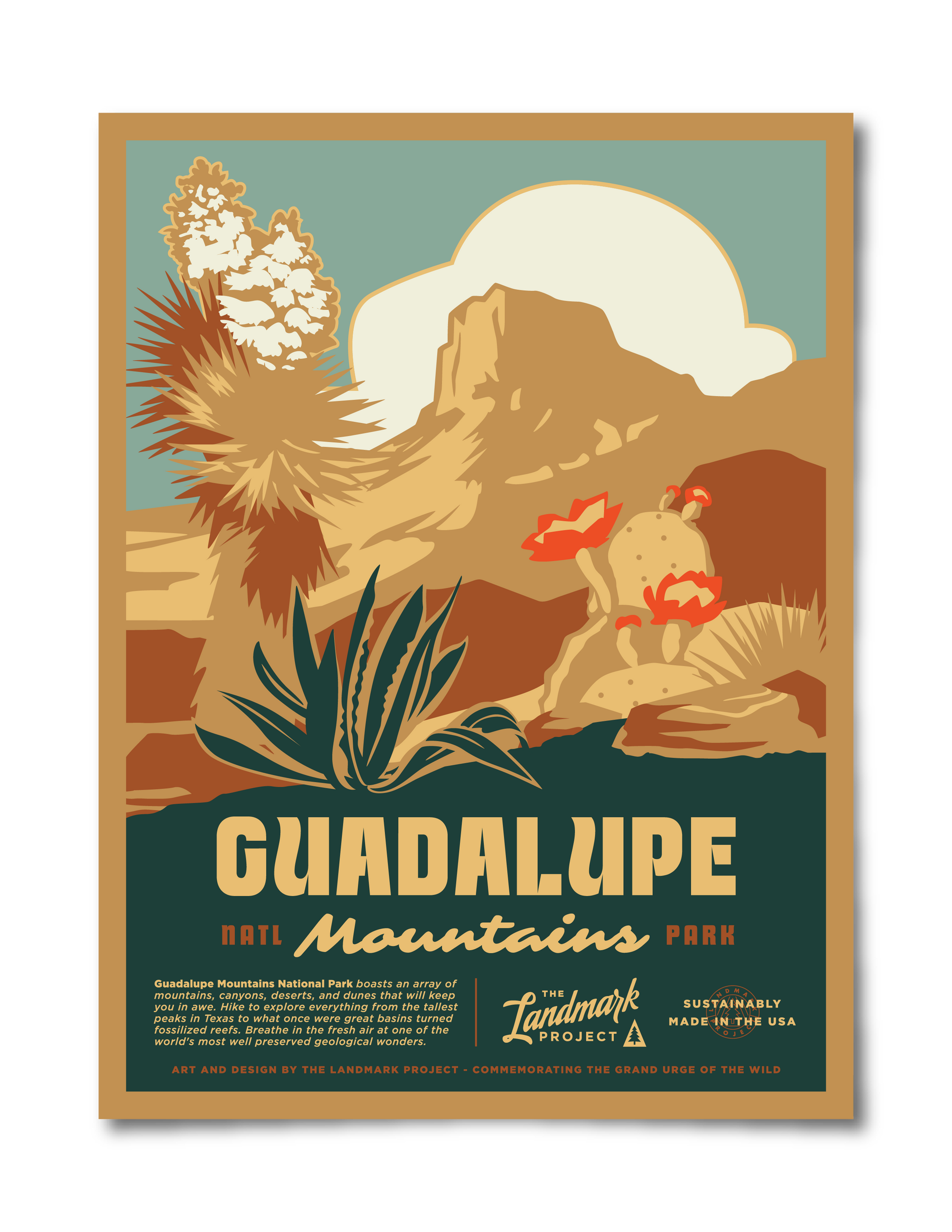 Guadalupe Mountains National Park Poster Unisex T-shirt, Sweatshirt, Hoodie, Long Sleeve Tee - T-Shirt, Sweatshirt, Hoodie