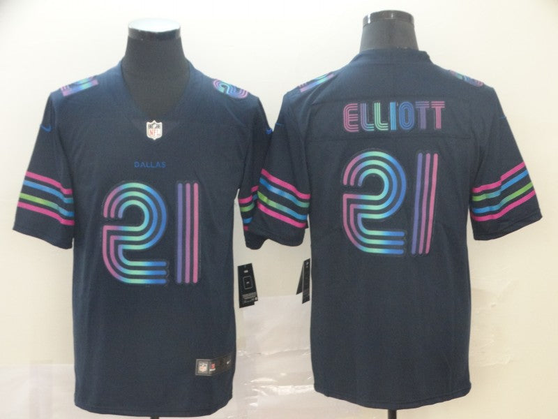 Men's Dallas Cowboys Ezekiel Elliott #21 Navy City Edition Game Jersey1 football jersey product view 1