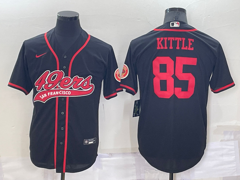 Men's San Francisco 49ers George Kittle Black Game Jersey Joint Edition football jersey product view 1