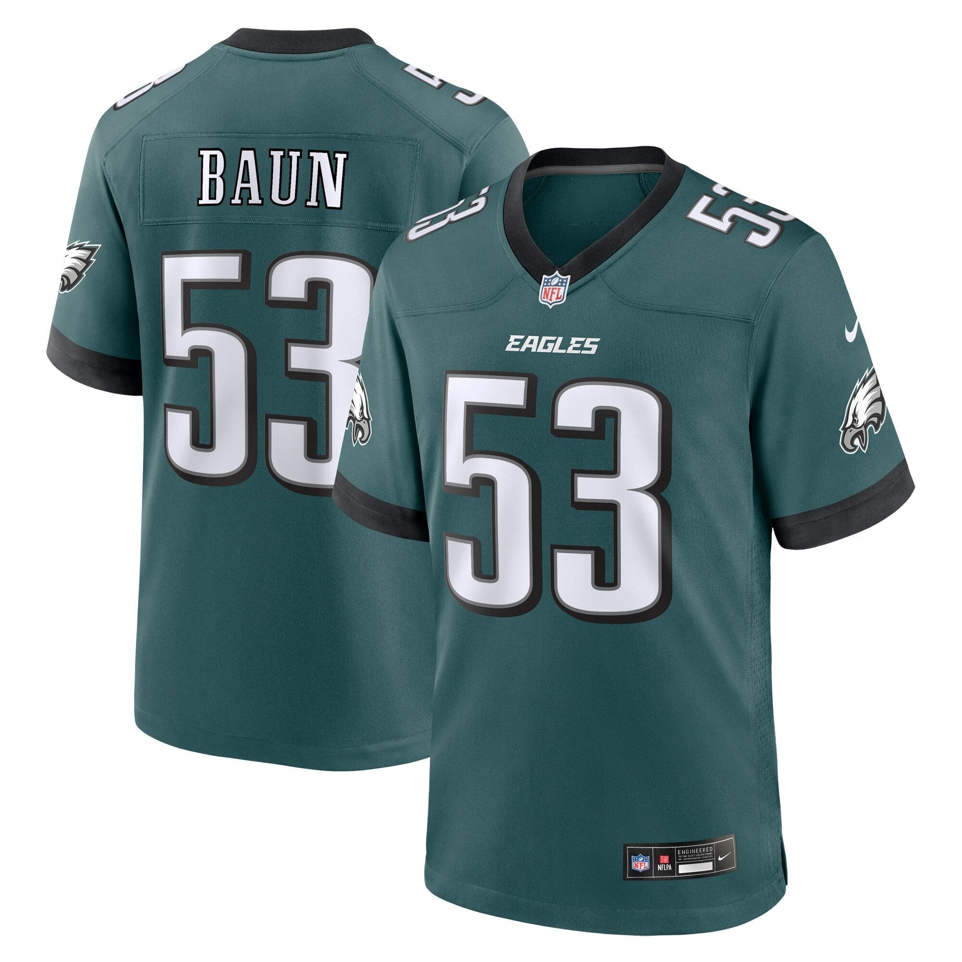 Zack Baun Philadelphia Eagles Game Jersey - Midnight Green football jersey product view 1