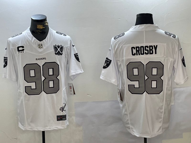 Men's Las Vegas Raiders Maxx Crosby White Player Game Jersey football jersey product view 1