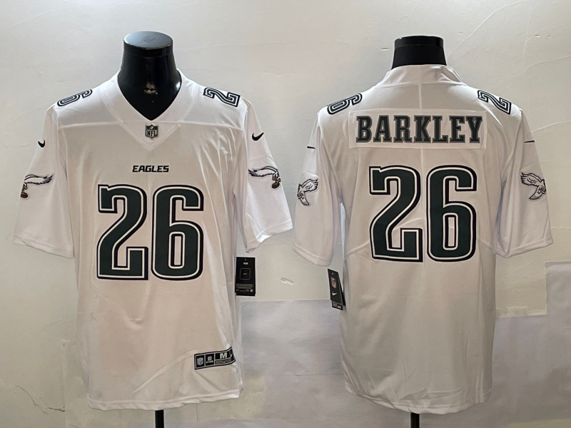 Men's Philadelphia Eagles Saquon Barkley Tundra White Fashion Game Jersey football jersey product view 1