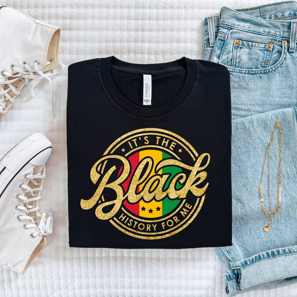 Faux Glitter It's the Black History Month For Me Tee Unisex T-shirt, Sweatshirt, Hoodie, Long Sleeve Tee - T-Shirt, Sweatshirt, Hoodie
