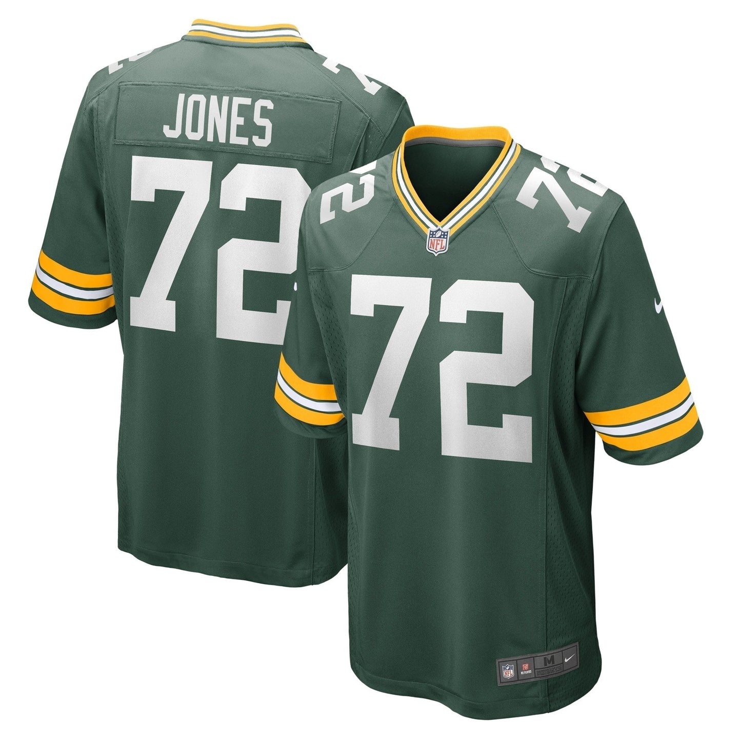 Caleb Jones Green Bay Packers Game Jersey - Green football jersey product view 1