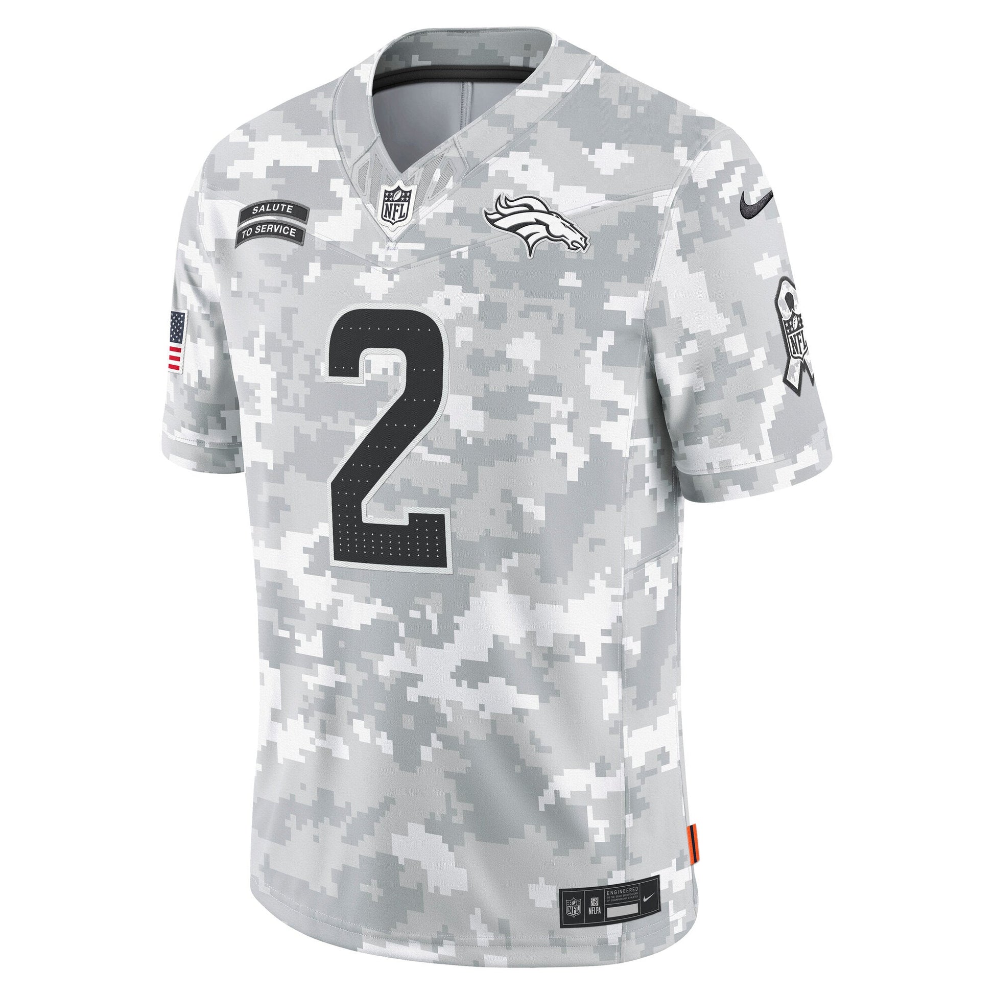 Patrick Surtain II Denver Broncos 2024 Salute to Service Limited Jersey - Arctic Camo football jersey product view 2
