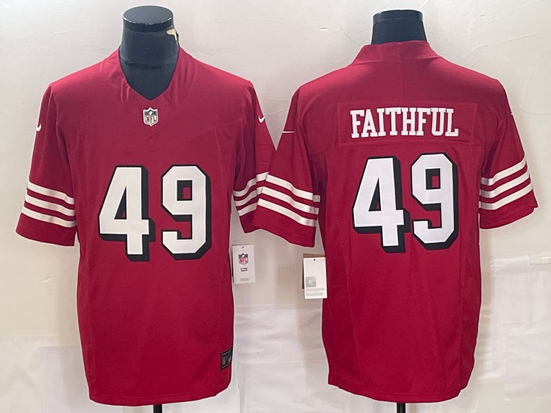 Men's San Francisco 49ers The Faithful Red Gamer Player Jersey football jersey product view 1