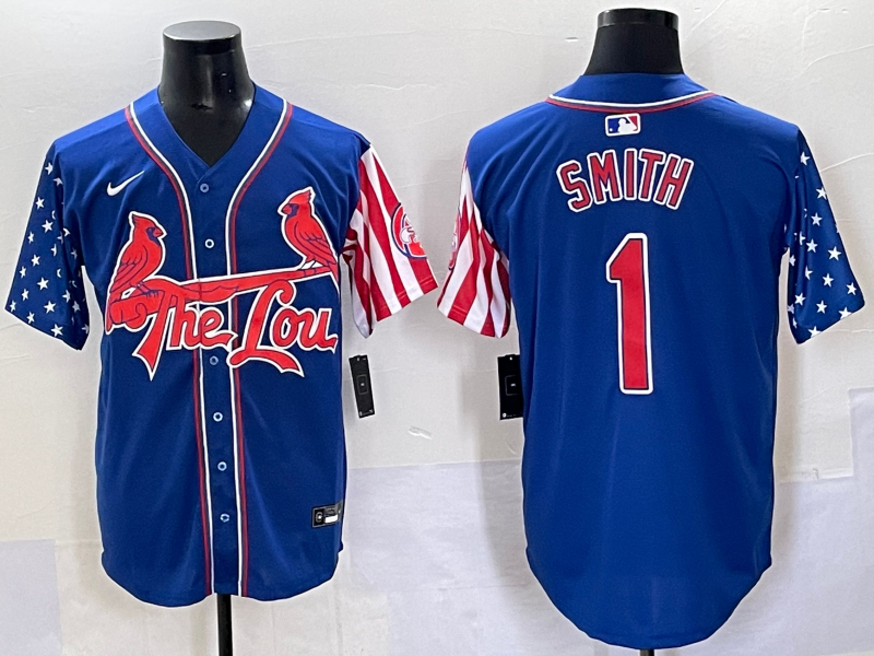 Men's St. Louis Cardinals Ozzie Smith Royal Replica Game Jersey baseball jersey product view 1