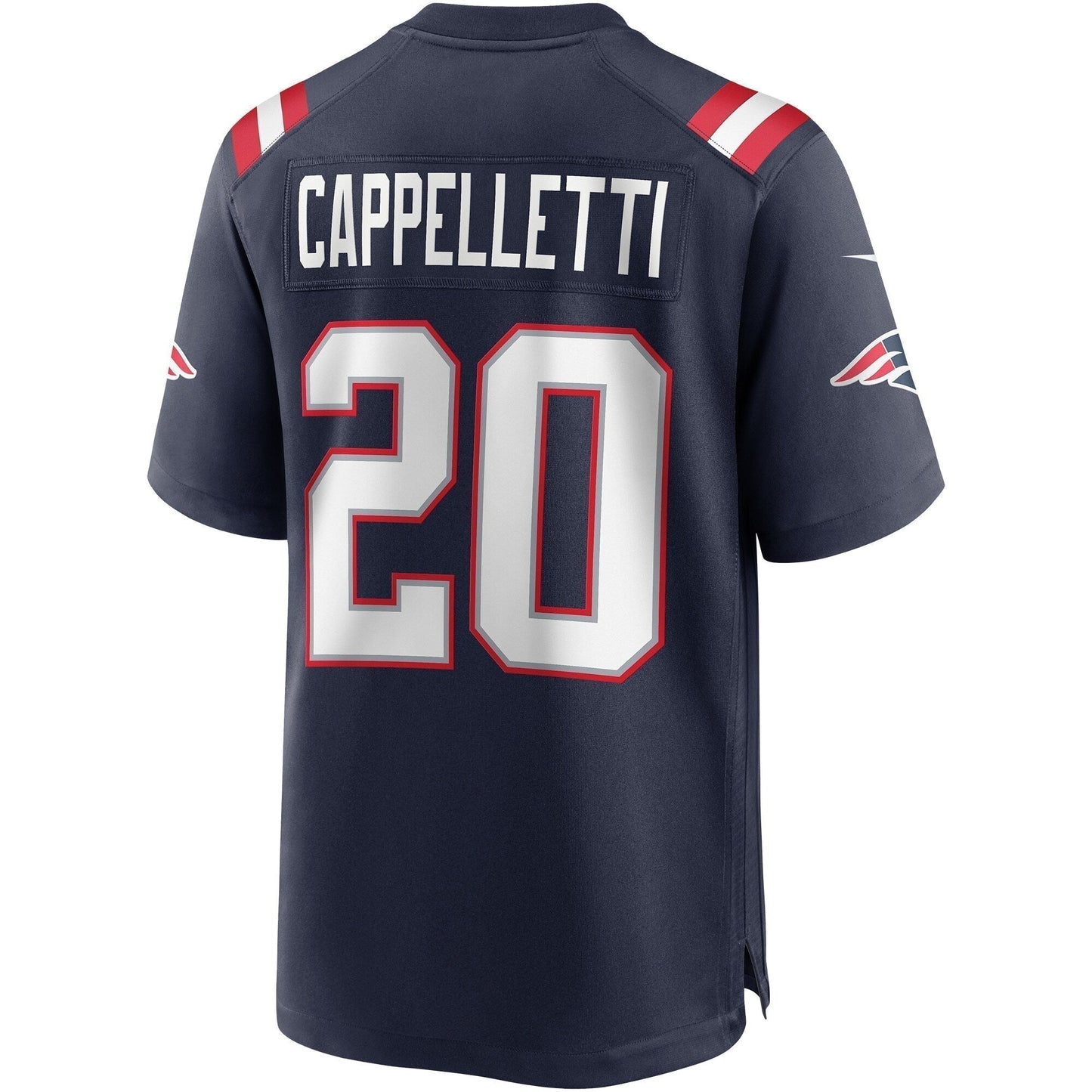 Gino Cappelletti New England Patriots Game Retired Jersey - Navy football jersey product view 3