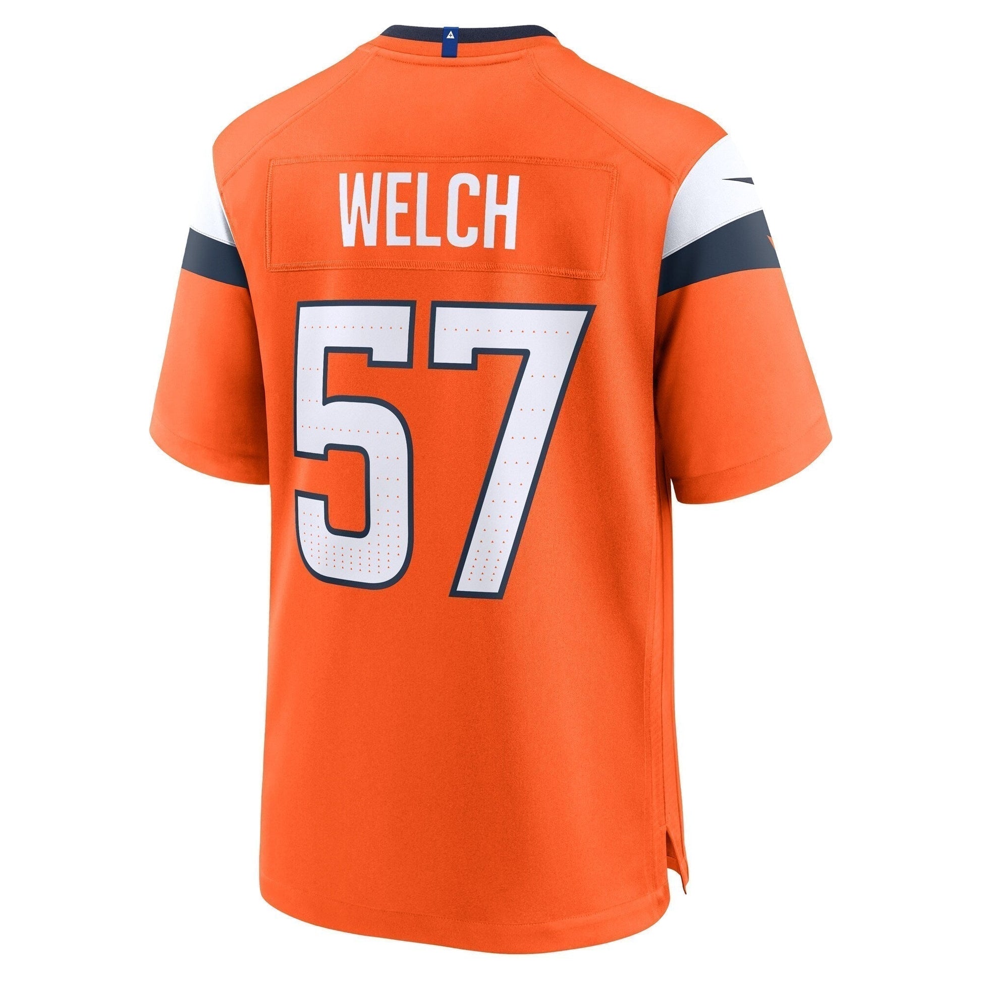 Kristian Welch Denver Broncos Team Game Jersey - Orange football jersey product view 3