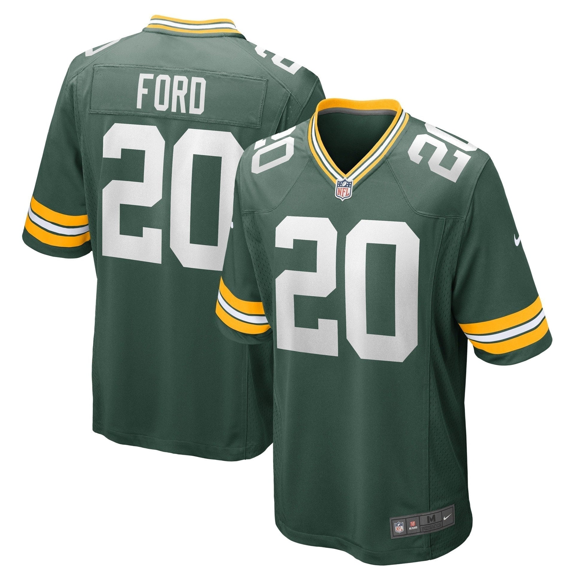 Rudy Ford Green Bay Packers Game Jersey - Green football jersey product view 1