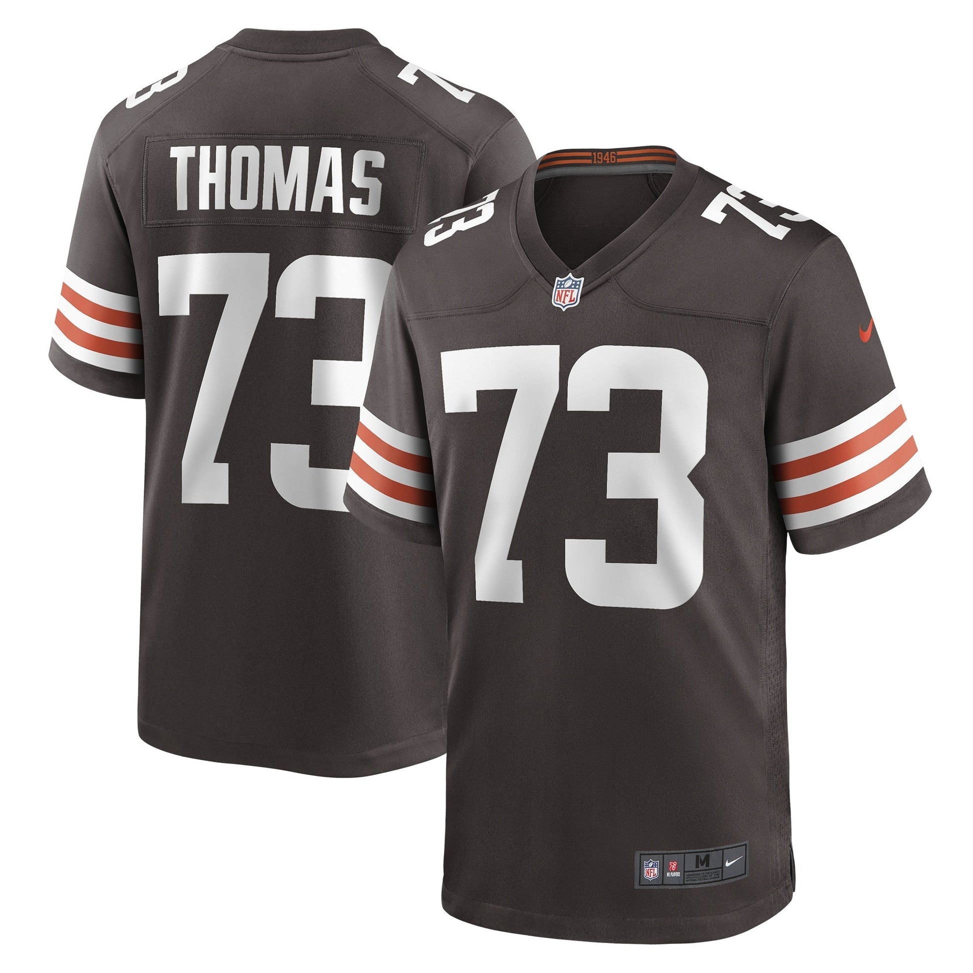 Joe Thomas Cleveland Browns Retired Game Jersey - Brown football jersey product view 1
