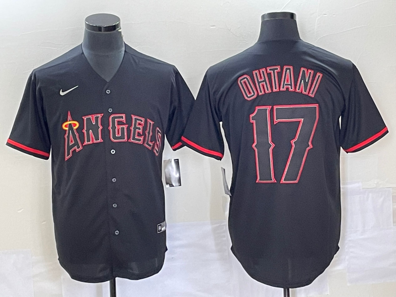 Men's Los Angeles Angels Shohei Ohtani #17 MLB Black Sewn Baseball Jersey baseball jersey product view 1