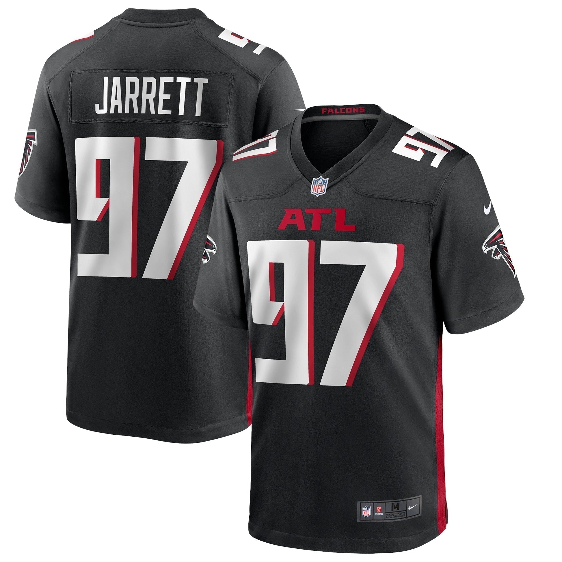 Grady Jarrett Atlanta Falcons Game Jersey - Black football jersey product view 1