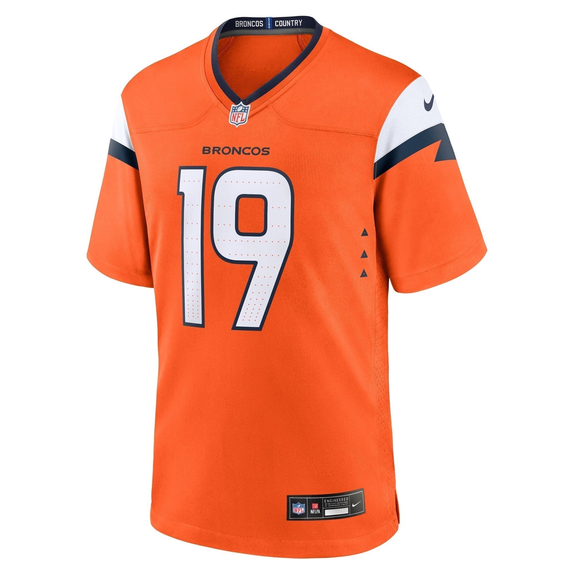 Marvin Mims Jr Denver Broncos Team Game Jersey - Orange football jersey product view 2