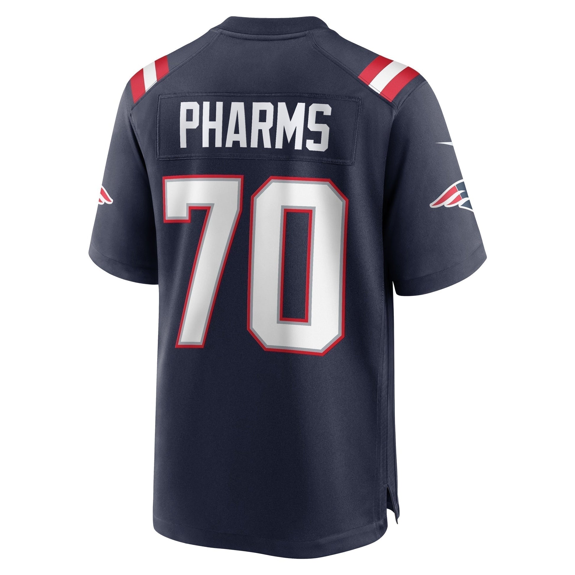 Jeremiah Pharms Jr. New England Patriots Team Game Jersey - Navy football jersey product view 3