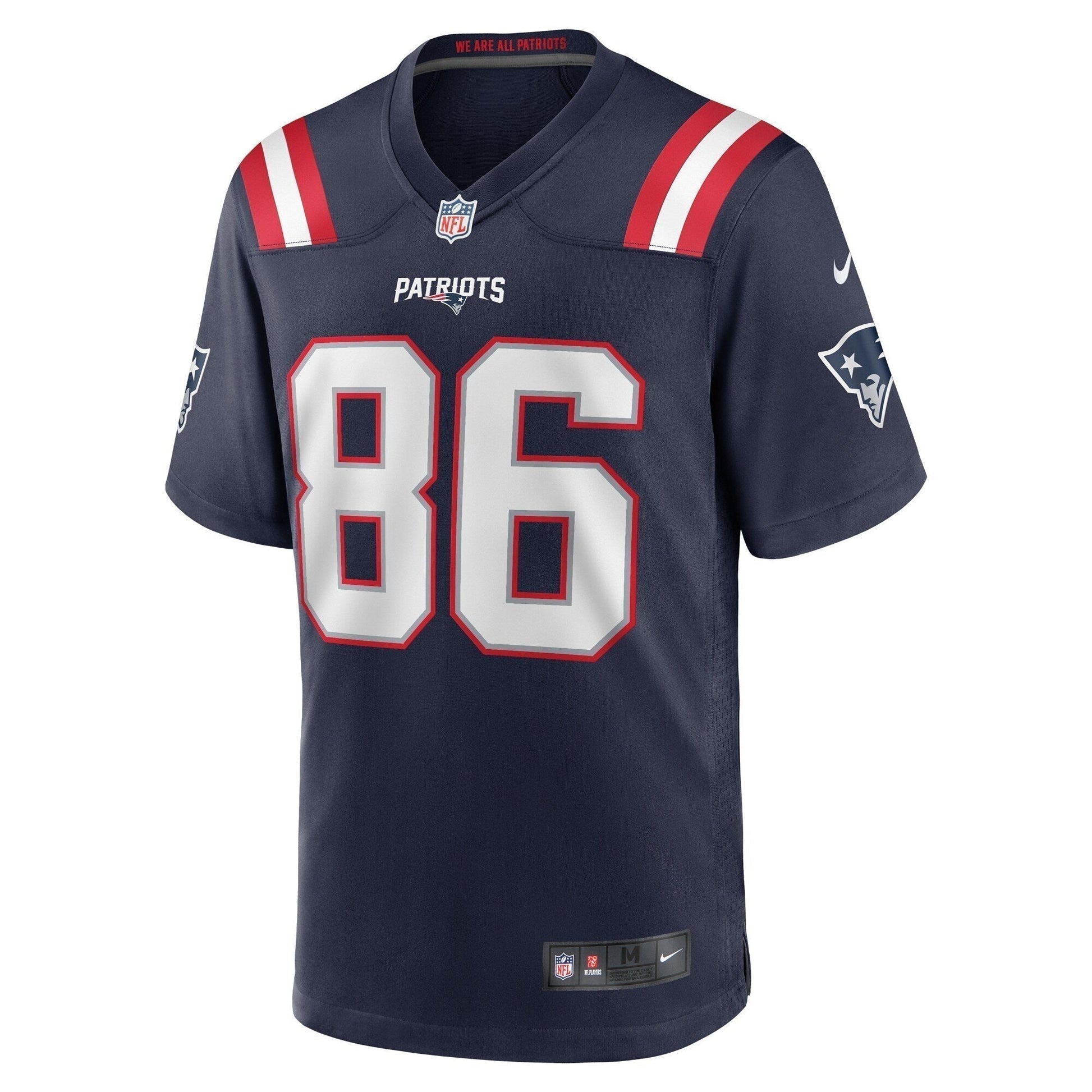 Lynn Bowden Jr. New England Patriots Home Game Jersey - Navy football jersey product view 2