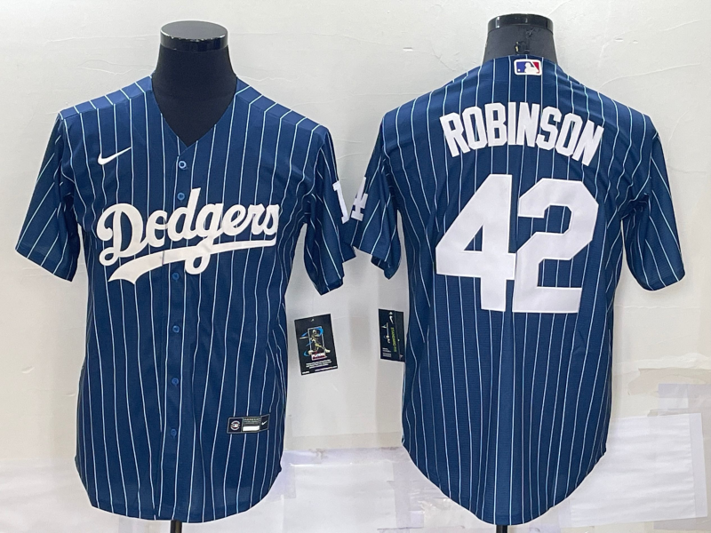 Men's Los Angeles Dodgers Jackie Robinson Blue Fashion Player Jersey baseball jersey product view 1