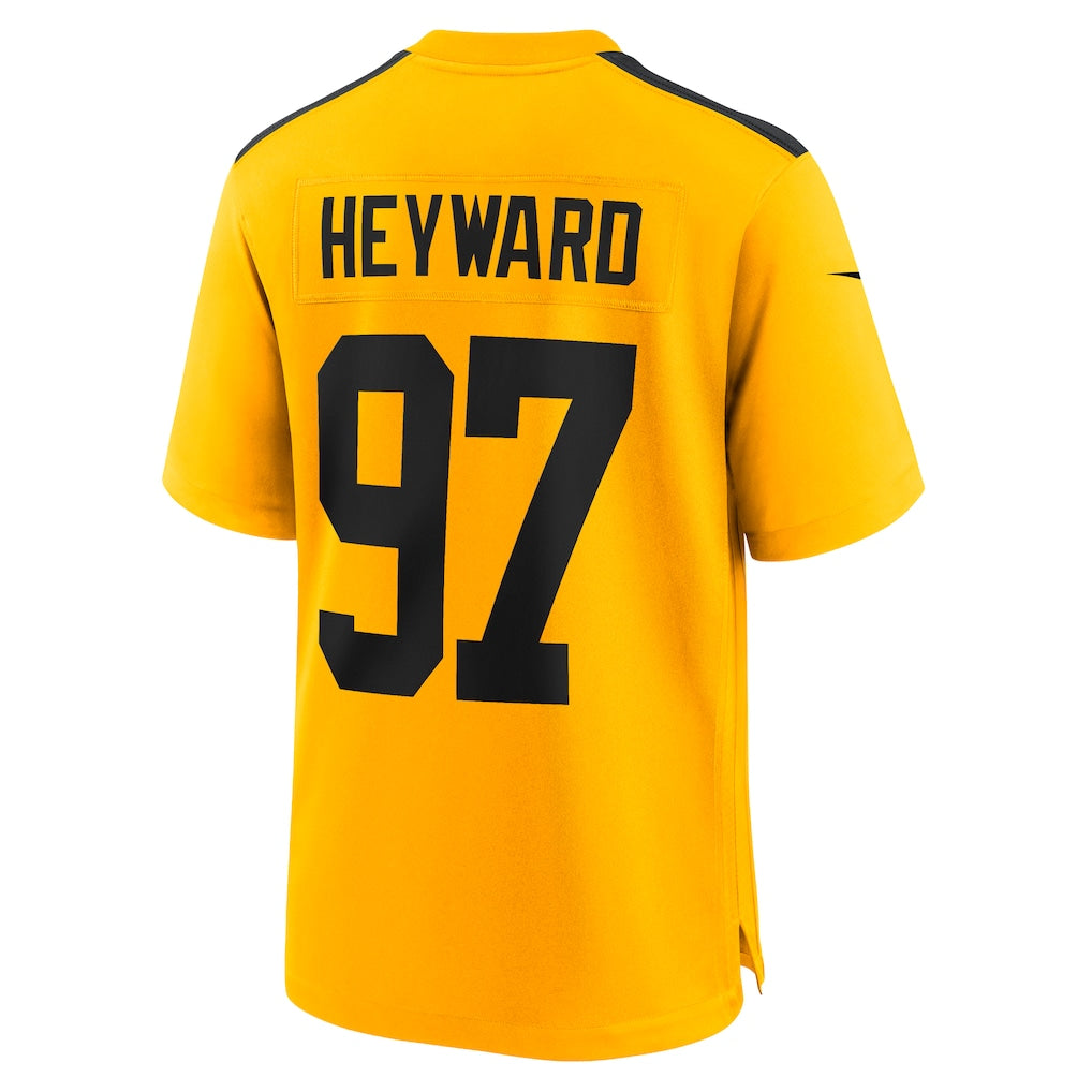 P.Steelers #97 Cameron Heyward Gold Alternate 1933 Throwback Game Jersey football jersey product view 1