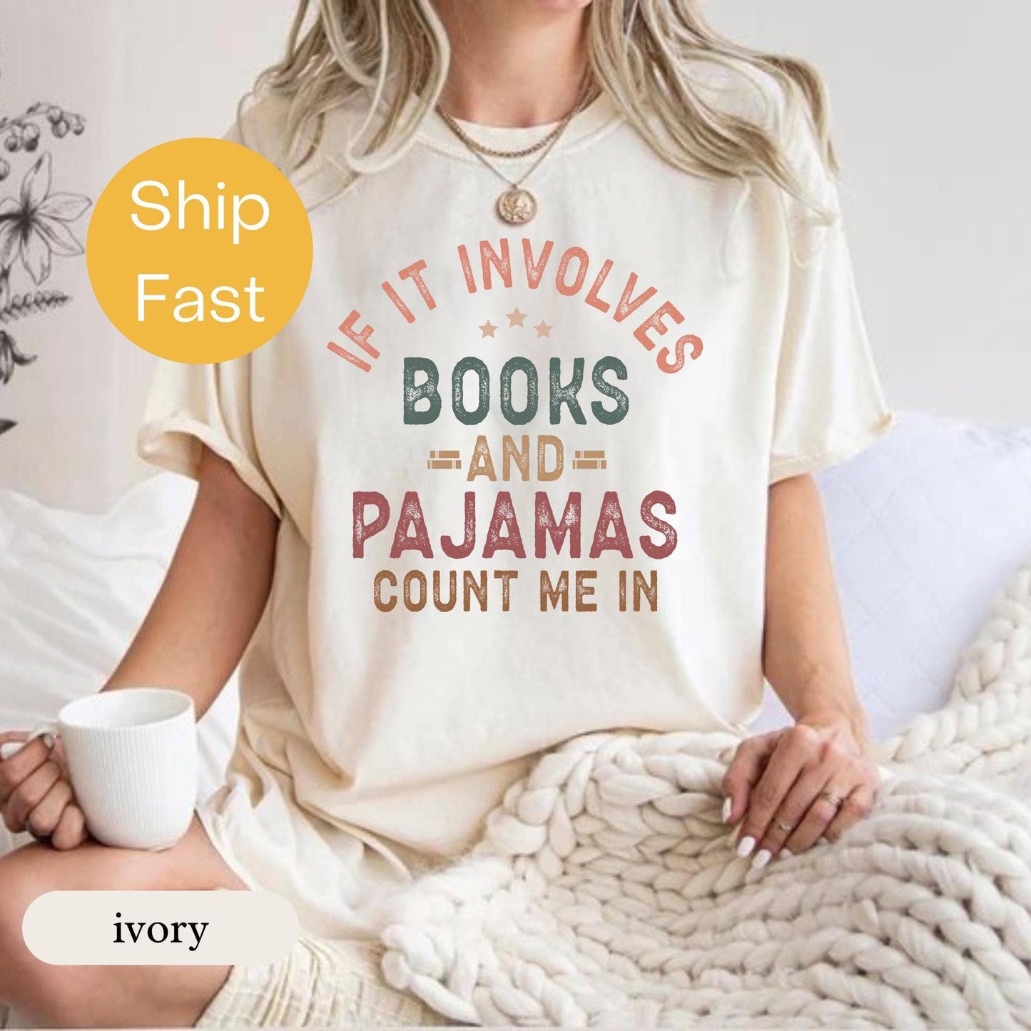 Book Lover Pajama Tee, Cozy Reading Gift Top Unisex T-shirt, Sweatshirt, Hoodie, Long Sleeve Tee - T-Shirt, Sweatshirt, Hoodie