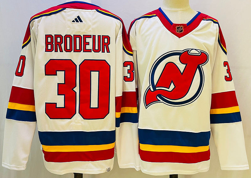 Men's New Jersey1 Devils Martin Brodeur #30 White Game Jersey1 sports jersey product view 1