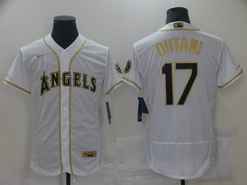 Men's Los Angeles Angels Shohei Ohtani #17 White Sewn Baseball Jersey1 baseball jersey product view 1