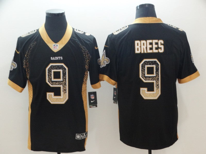 Men's New Orleans Saints Drew Brees #9 Black Player Jersey1 football jersey product view 1