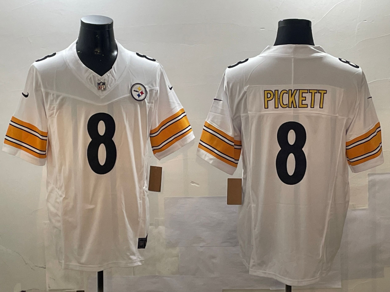 Men's Pittsburgh Steelers Kenny Pickett White Game Jersey football jersey product view 1