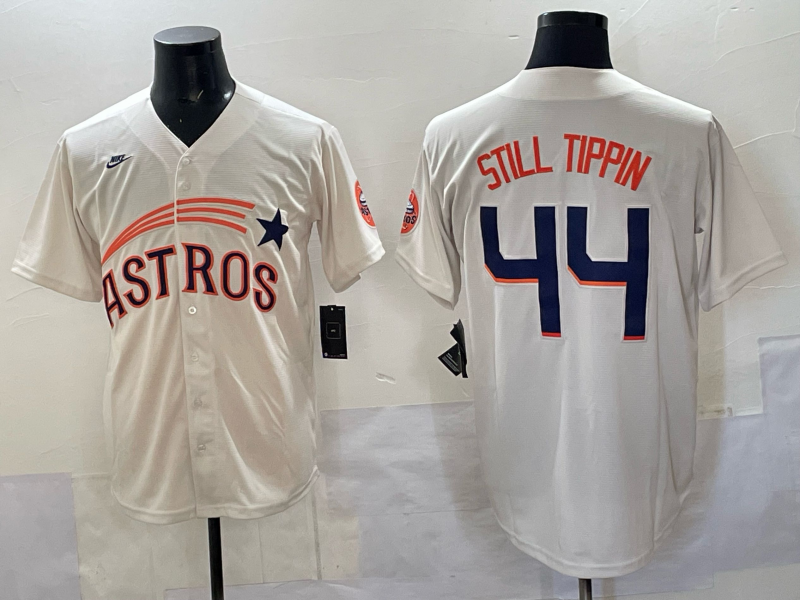 Men's Houston Astros Still Tippin White Replica Player Jersey baseball jersey product view 1